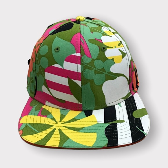 Marc by Marc Jacobs Laguna Floral Cap Green Multi - Picture 2 of 7